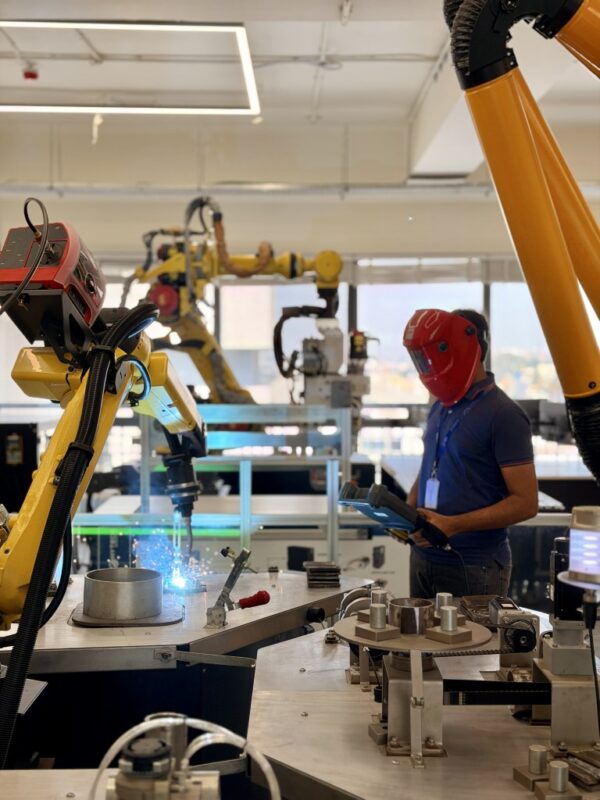 Student training on industrial equipment at BEST@PESU